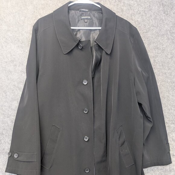 London Fog Black Trench Coat - Picture 2 of 8